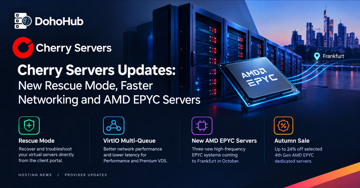 Cherry Servers Updates: Rescue Mode, AMD EPYC & VDS Networking
