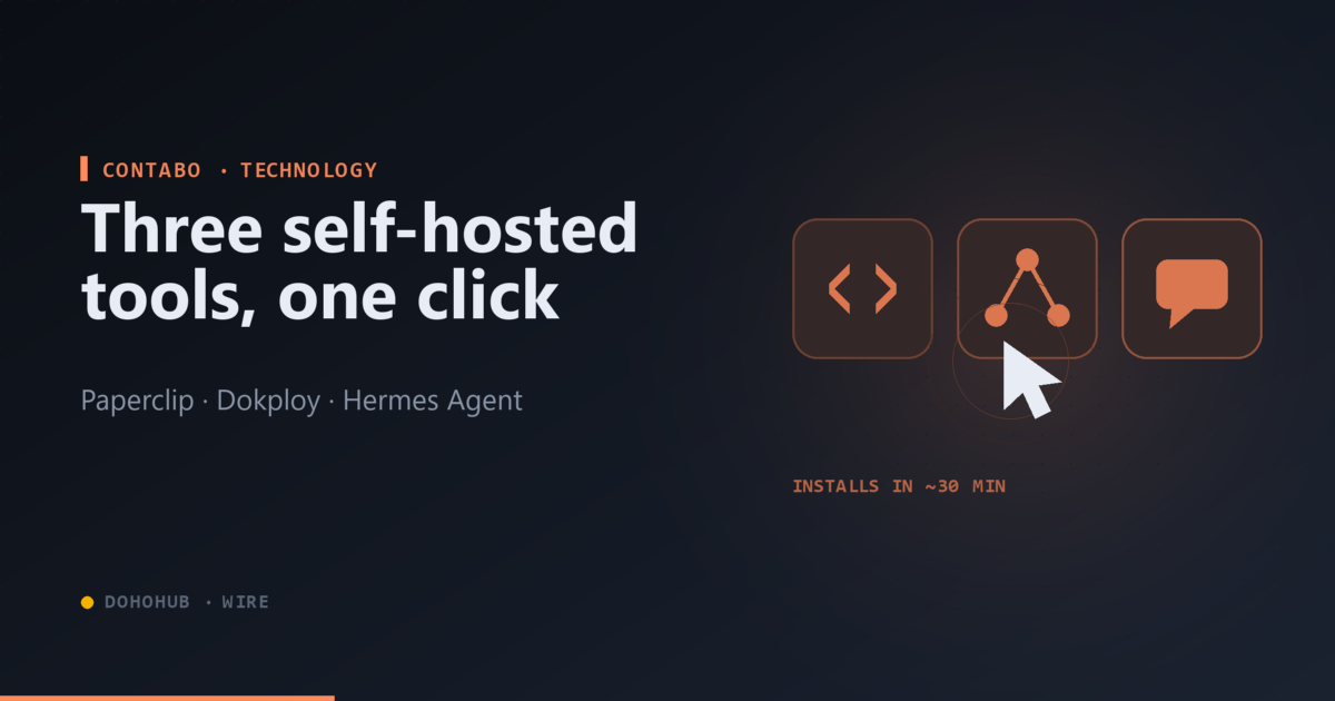 Contabo adds Paperclip, Dokploy and Hermes Agent to its 1-click catalogue